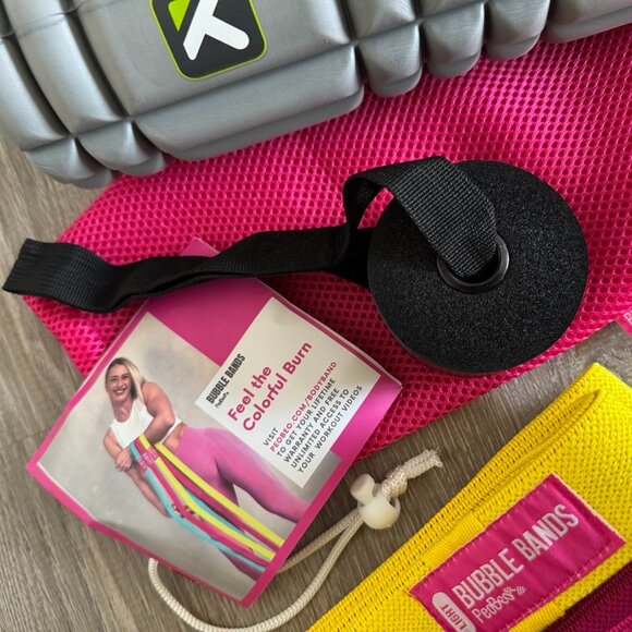 Fitness Bundle: Foam Roller, Long Resistance Bands, Door Anchor, and Mesh Bag - Picture 8 of 10